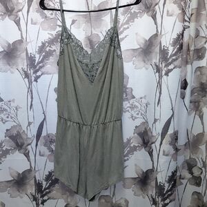 Victoria's Secret Gray Lace Romper Sleepware